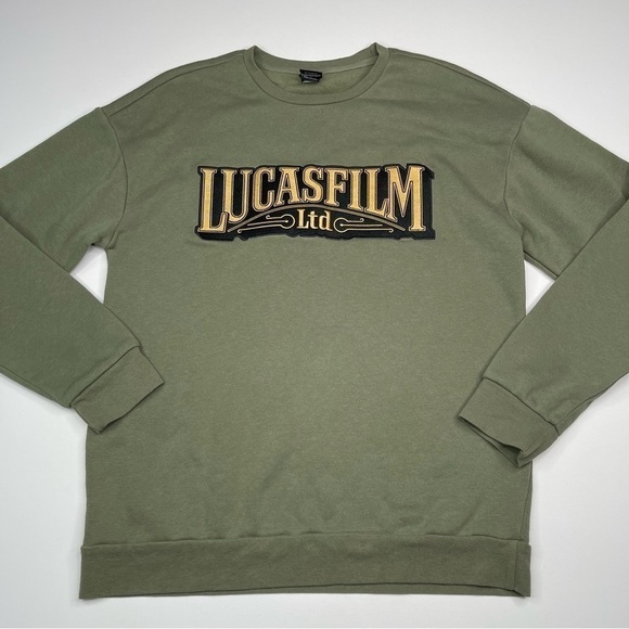 Star Wars Other - Star Wars Sweatshirt Lucas Film 50th Anniversary Crew Fleece Inside Khaki Green